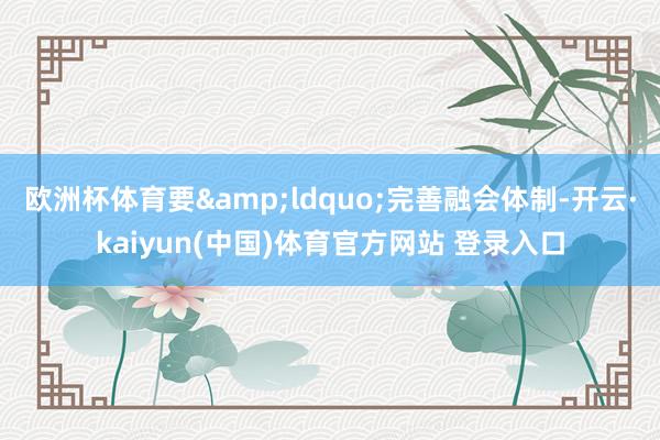 欧洲杯体育要&ldquo;完善融会体制-开云·kaiyun(中国)体育官方网站 登录入口