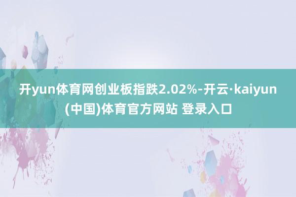开yun体育网创业板指跌2.02%-开云·kaiyun(中国)体育官方网站 登录入口