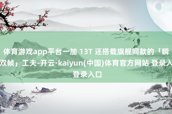 体育游戏app平台一加 13T 还搭载旗舰同款的「瞬时双帧」工夫-开云·kaiyun(中国)体育官方网站 登录入口