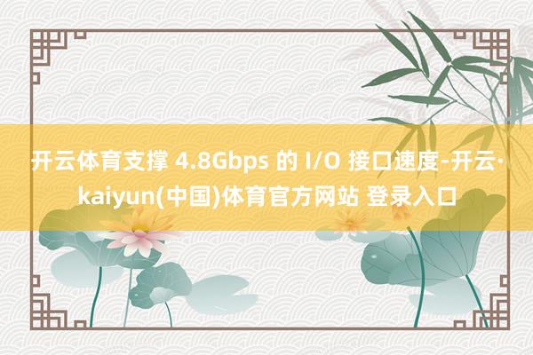 开云体育支撑 4.8Gbps 的 I/O 接口速度-开云·kaiyun(中国)体育官方网站 登录入口